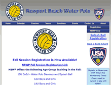 Tablet Screenshot of newportbeachwaterpolo.com